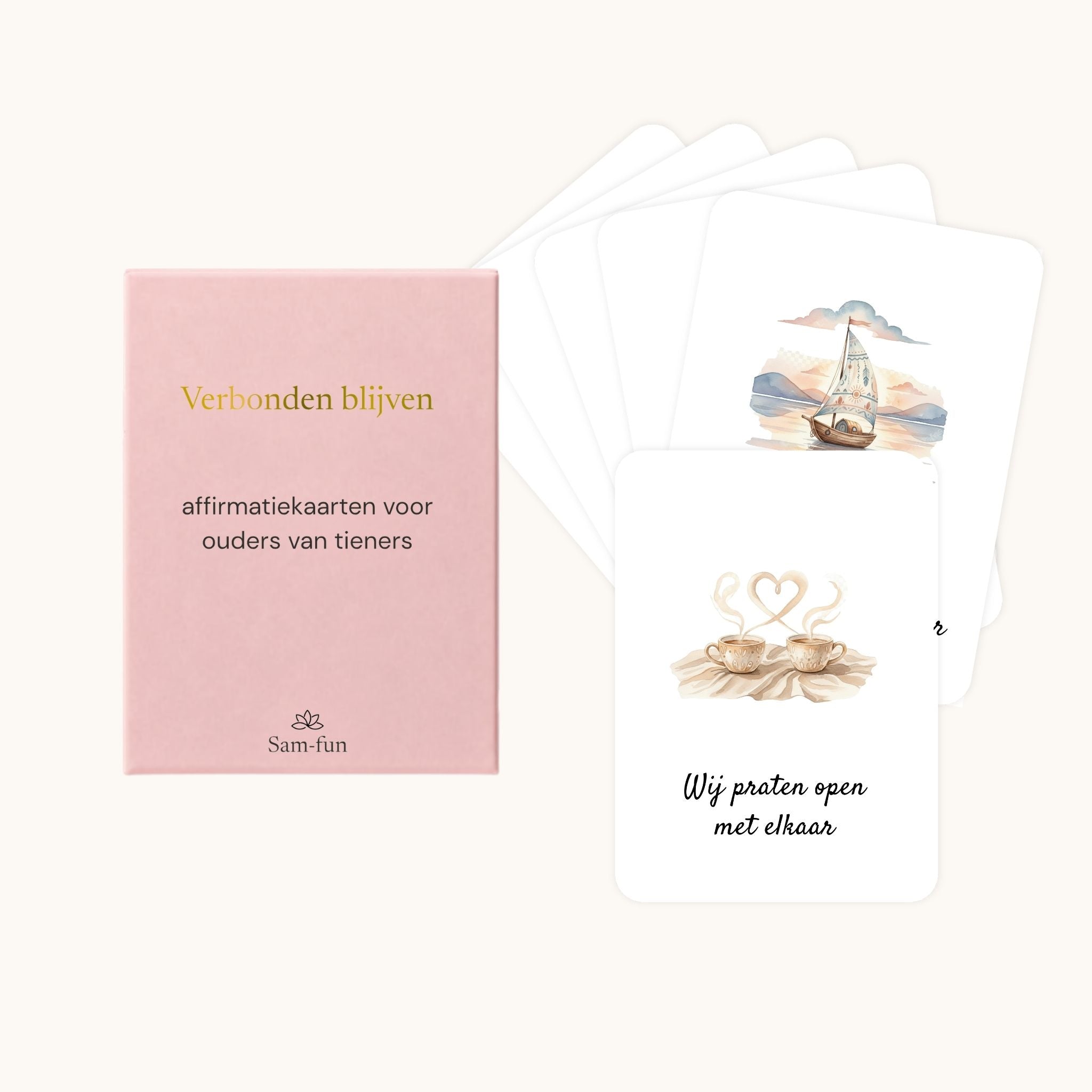 Affirmatiekaarten voor het opvoeden van tieners in boho aquarel
