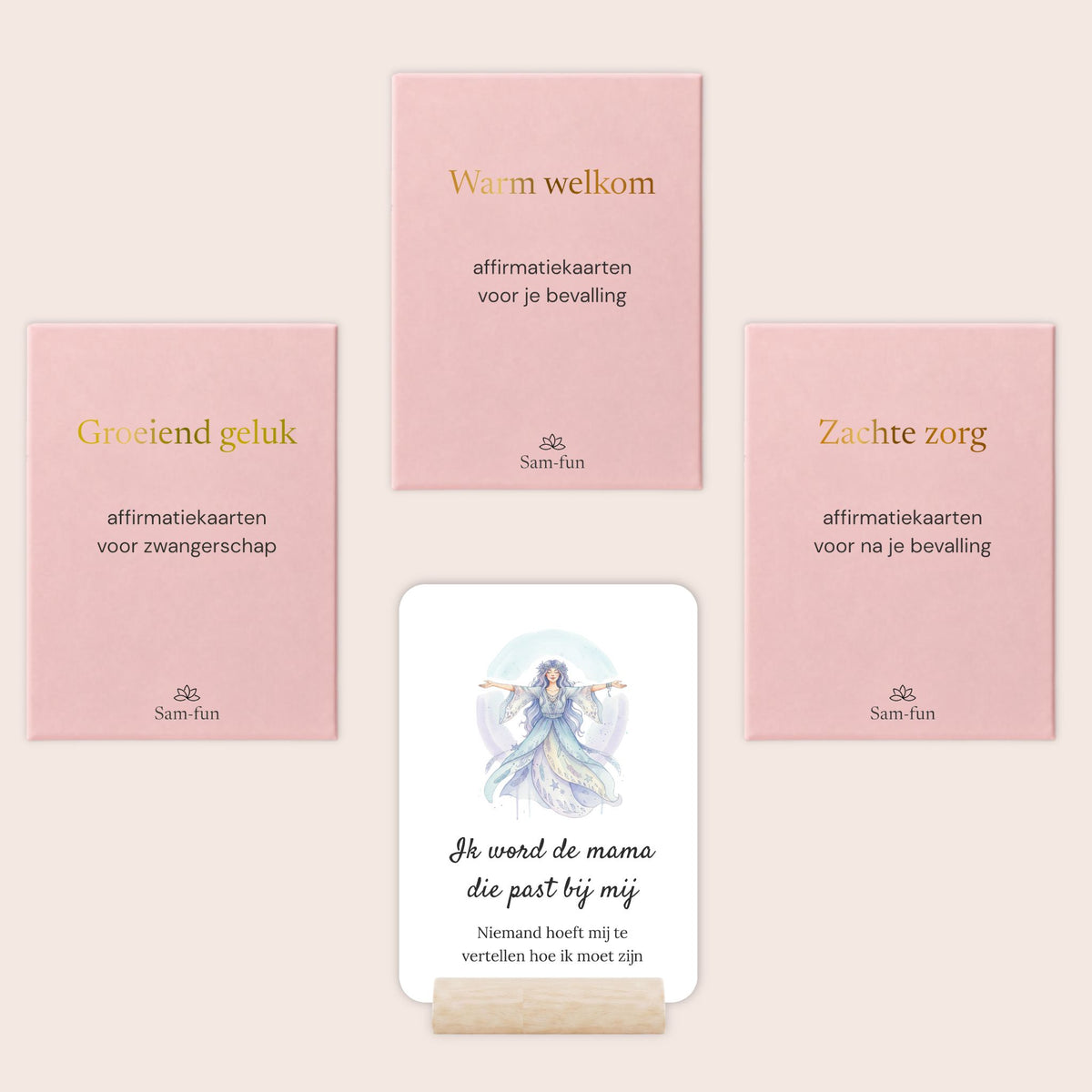 Cadeauset Liefdevolle reis met affirmatiekaarten in aquarel met subtekst