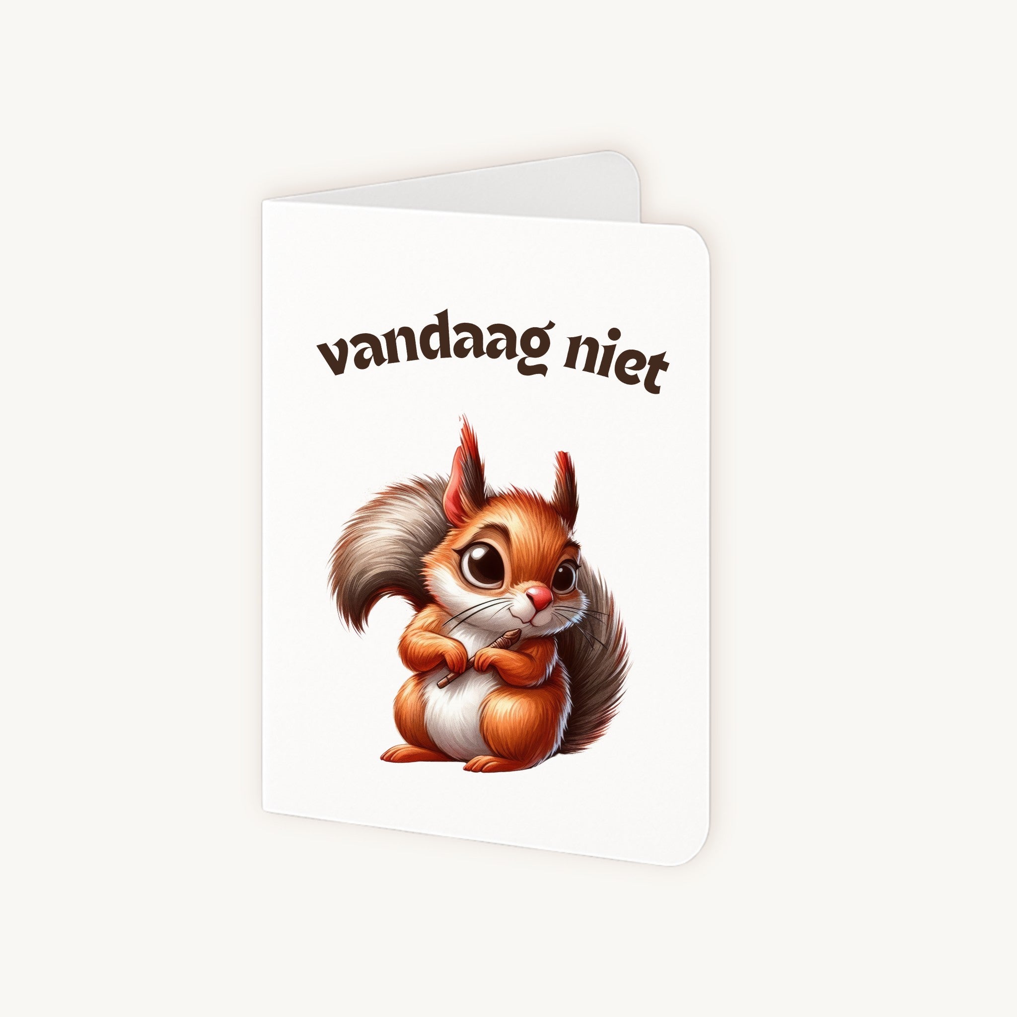 Dubbelgevouwen grappige kaart half geopend met schrijfruimte