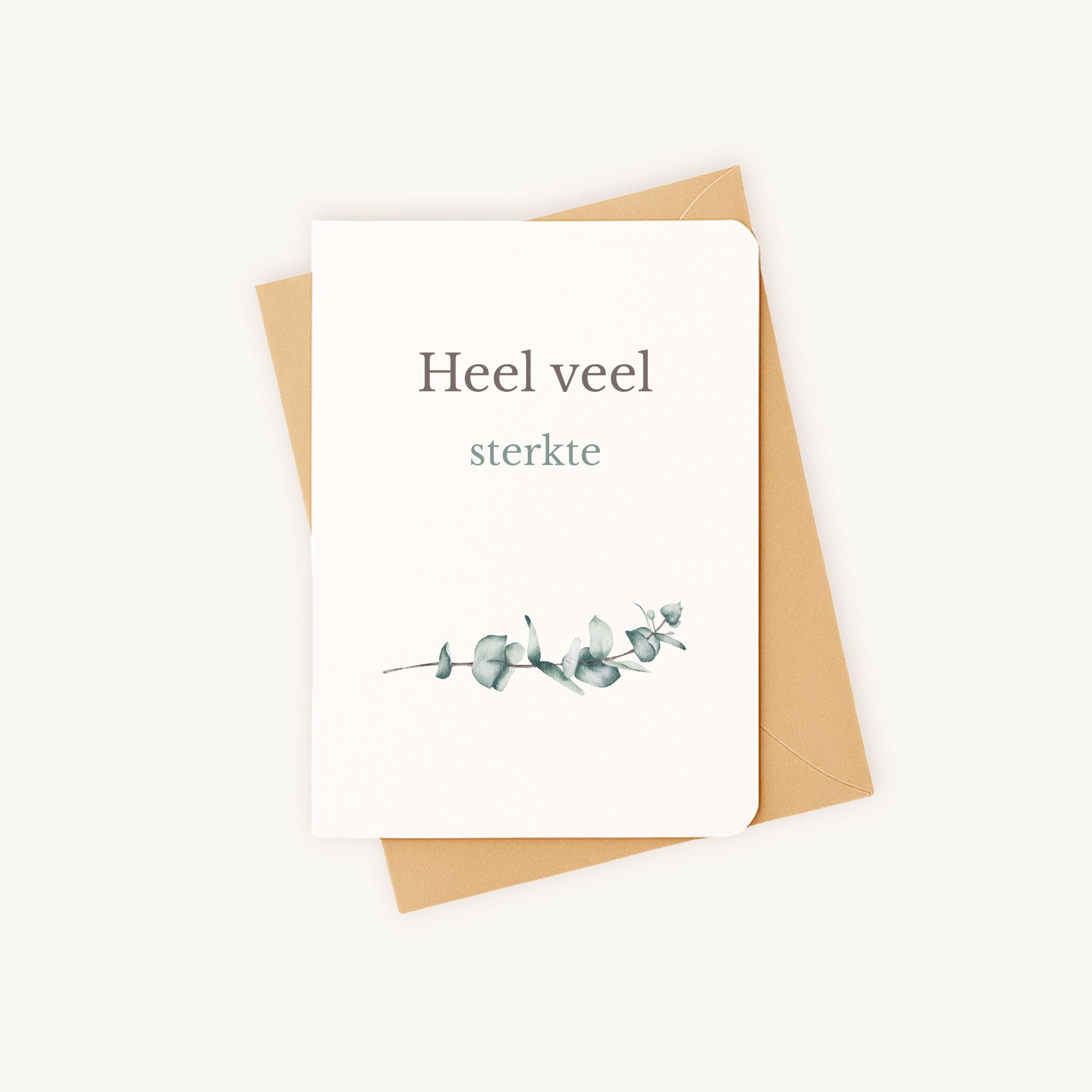 Sterkte kaart aquarel eucalyptus met bijgeleverde kraft envelop