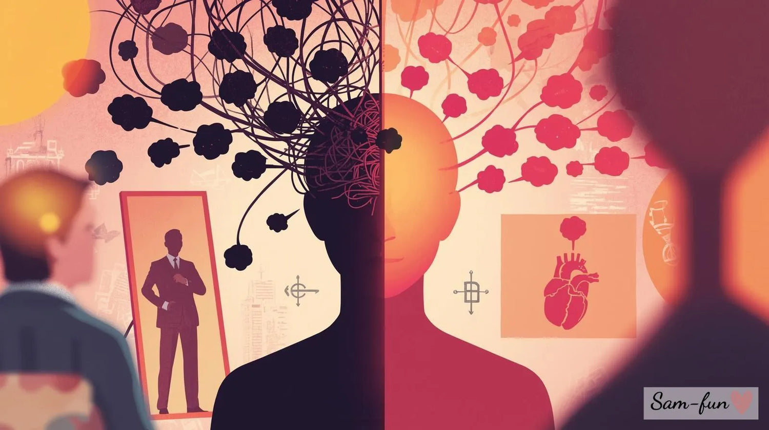 Psychologie achter affirmaties - illustratie van gedachtetransformatie en zelfbeeld verandering door affirmaties