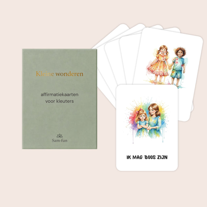 Affirmatiekaarten voor kleuters met illustraties in aquarel voor meisjes