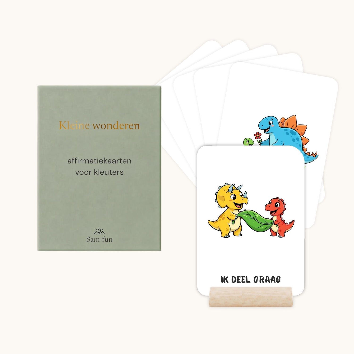 Affirmatiekaarten voor kleuters met dino&