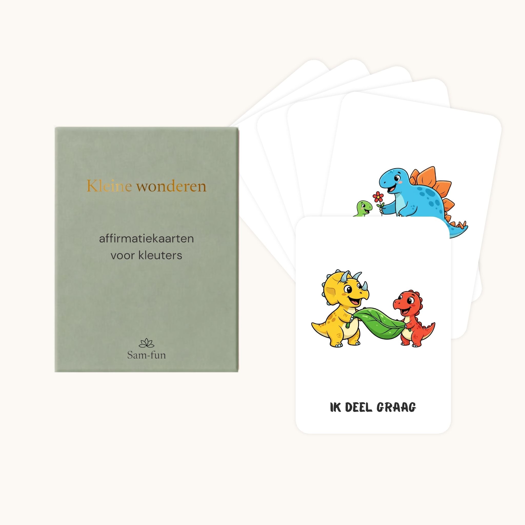 Affirmatiekaarten voor kleuters met dino&
