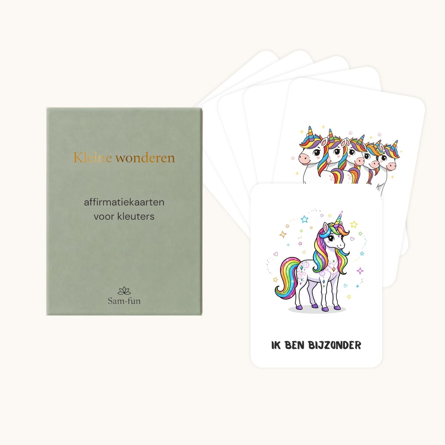 Affirmatiekaarten voor kleuters met eenhoorns