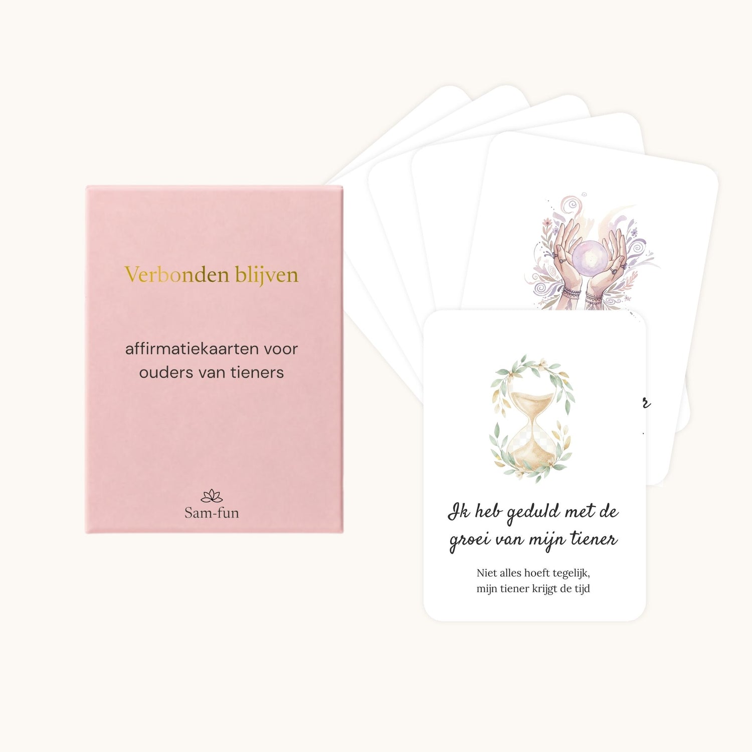 Affirmatiekaarten voor het opvoeden van tieners met subtekst in boho aquarel