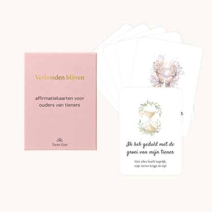 Affirmatiekaarten voor het opvoeden van tieners met subtekst in boho aquarel