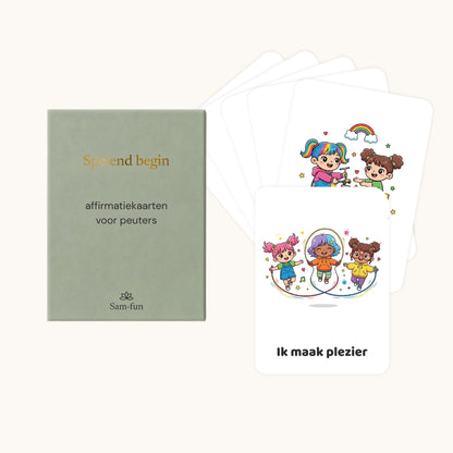 Affirmatiekaarten voor peuters in kawaiistijl