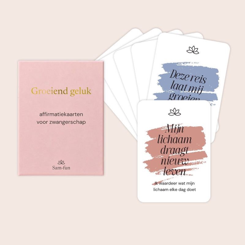 Affirmatiekaarten voor je zwangerschap in minimalistische stijl met subtekst