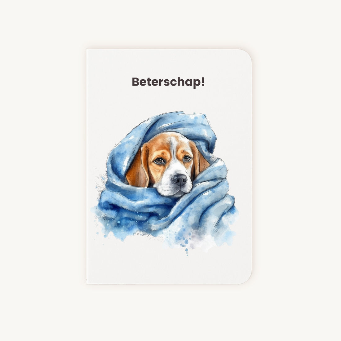Beterschapskaart beagle puppy voorkant mooie aquarel