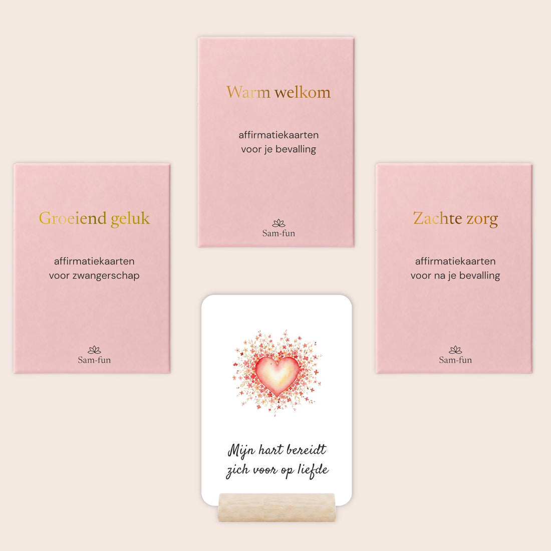 Cadeauset Liefdevolle reis met affirmatiekaarten in aquarel, kort en krachtig
