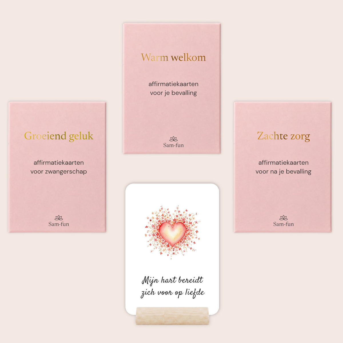 Cadeauset Liefdevolle reis met affirmatiekaarten in aquarel, kort en krachtig