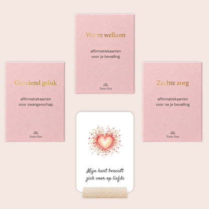 Cadeauset Liefdevolle reis met affirmatiekaarten in aquarel, kort en krachtig