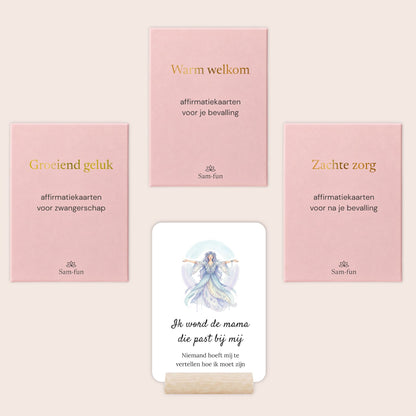 Cadeauset Liefdevolle reis met affirmatiekaarten in aquarel met subtekst