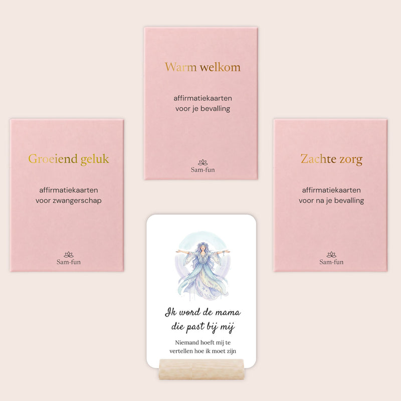 Cadeauset Liefdevolle reis met affirmatiekaarten in aquarel met subtekst