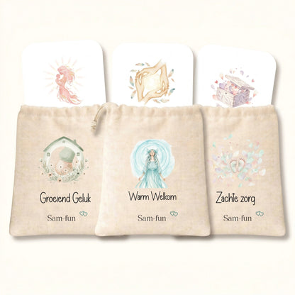 Cadeauset Liefdevolle reis met subtekst van zwangerschap tot kraamtijd in aquarel stijl