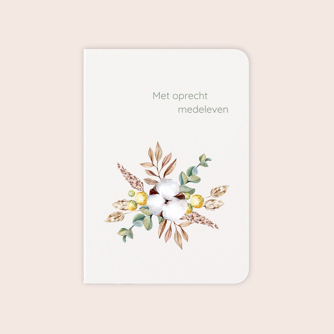 Condoleancekaart ‘Met oprecht medeleven’ met bloemen