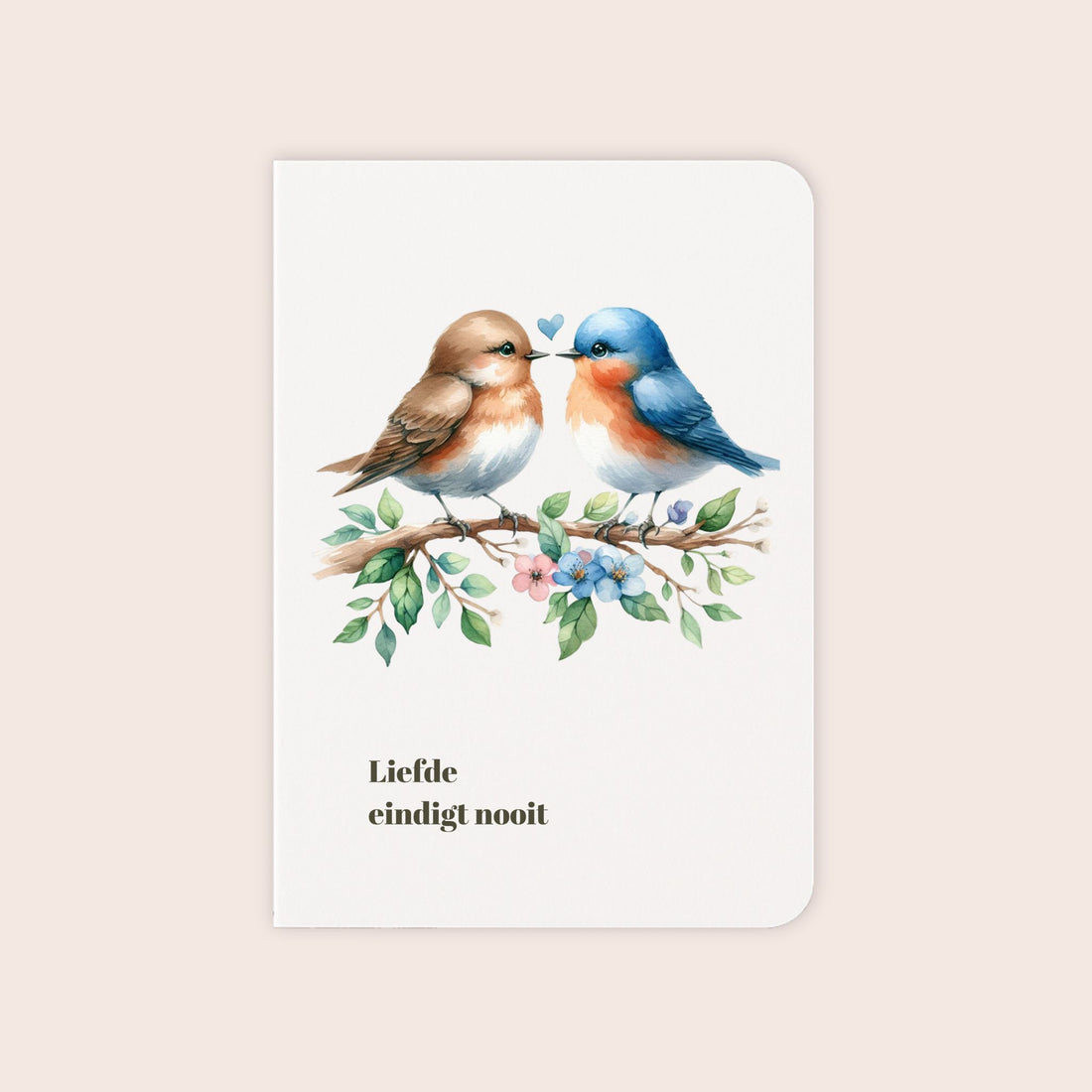 Condoleancekaart ‘Liefde eindigt nooit’ met vogeltjes