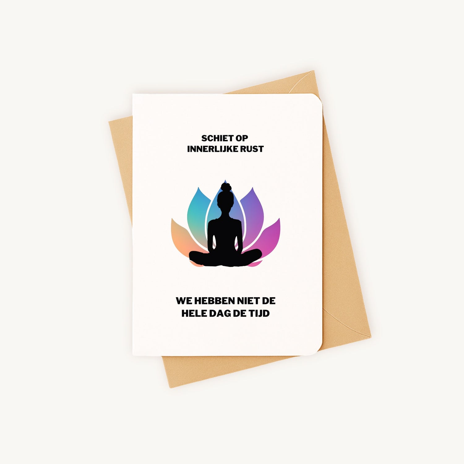 Grappige kaart met kraftenvelop liggend