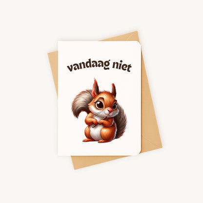 Grappige eekhoorn kaart met bijpassende kraft envelop