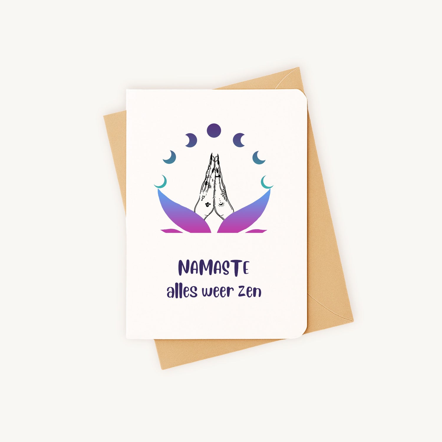 Grappige meditatie kaart met bijpassende kraft envelop