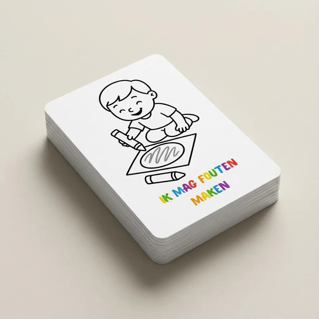 Stapel A6 affirmatie kleurplaten voor peuters rondom creativiteit en zelfvertrouwen