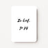 Staande minikaart met zwarte tekst "Zo lief, zo jij", minimalistisch ontwerp op een witte achtergrond.