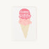Verjaardagskaart ijsje voorkant met happy birthday tekst en kleurig ijsje design