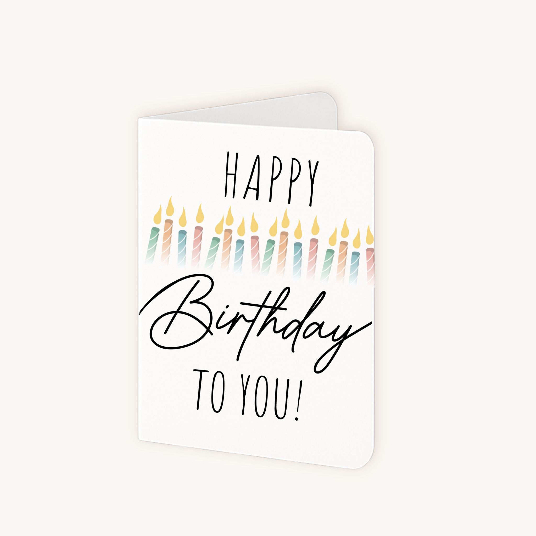 Verjaardagskaart kaarsjes half geopend staand