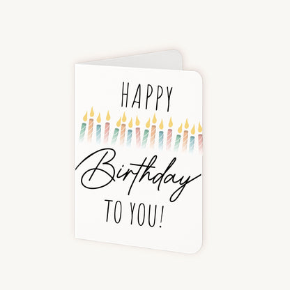 Verjaardagskaart kaarsjes half geopend staand