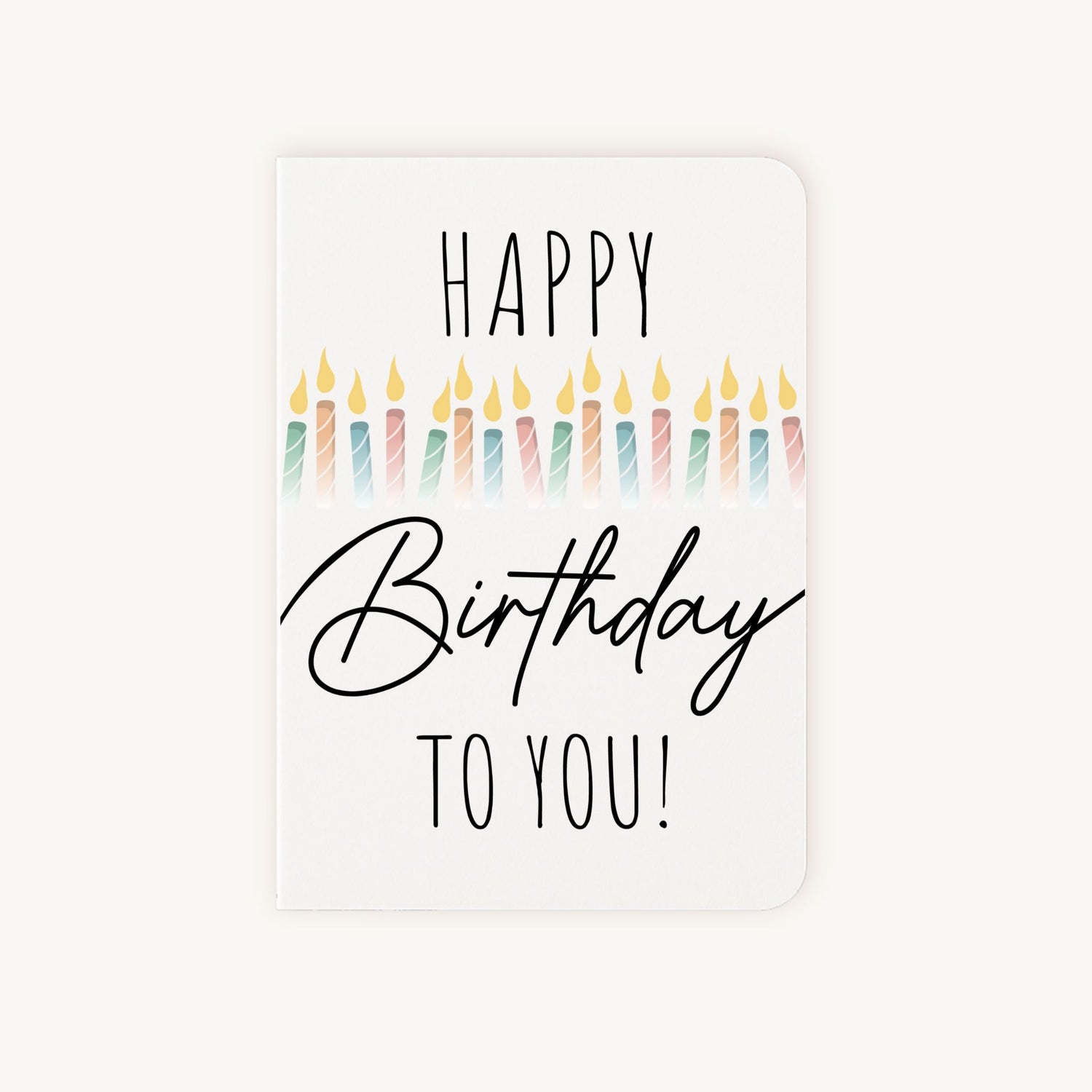 Verjaardagskaart kaarsjes voorkant met happy birthday tekst