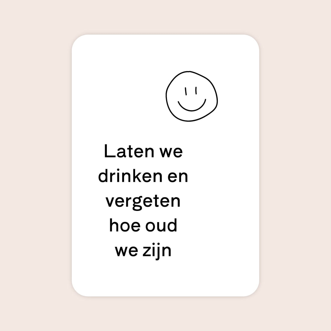 Verjaardagskaart voor een man met afgeronde hoeken en de tekst &