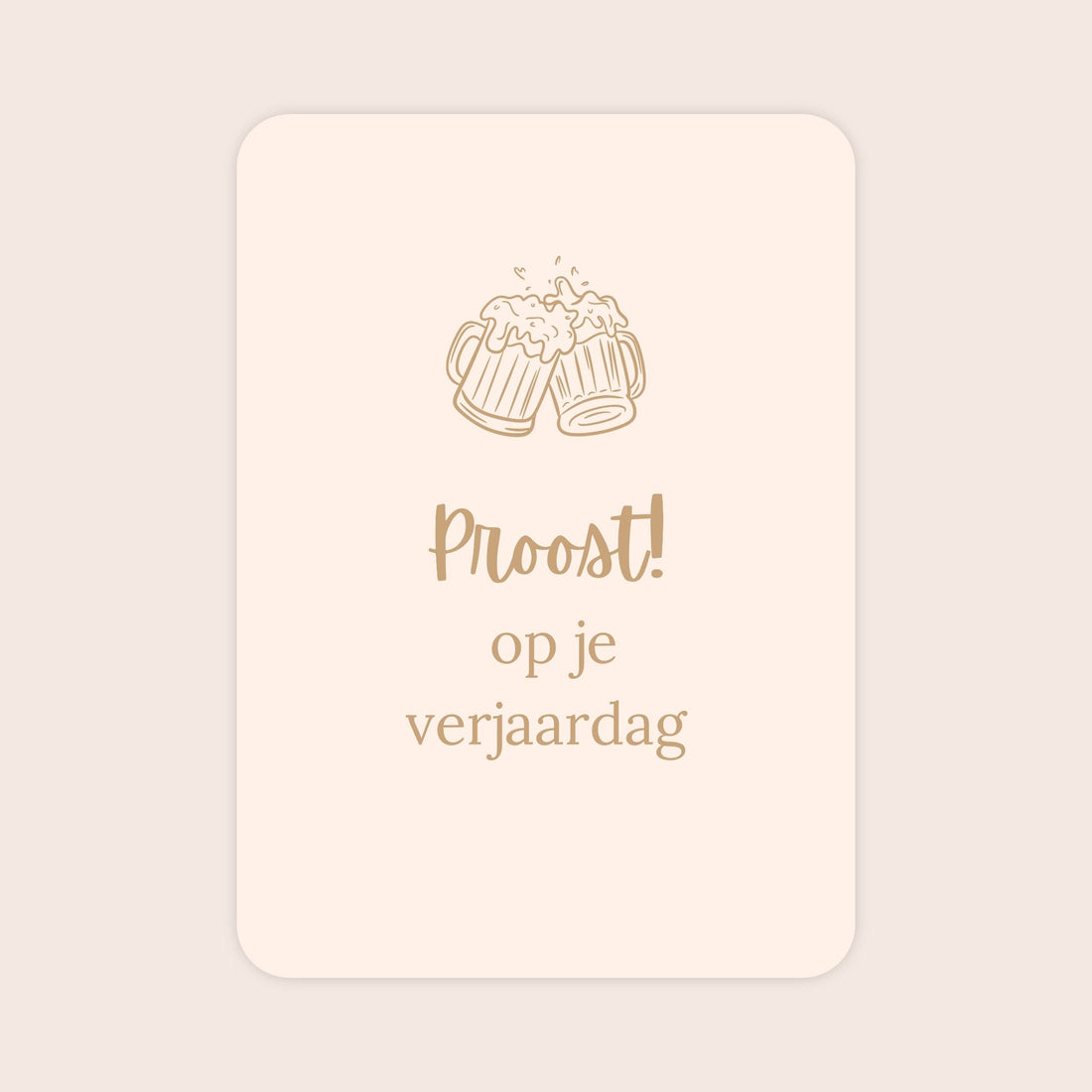Verjaardagskaart voor een man met afgeronde hoeken en de tekst &