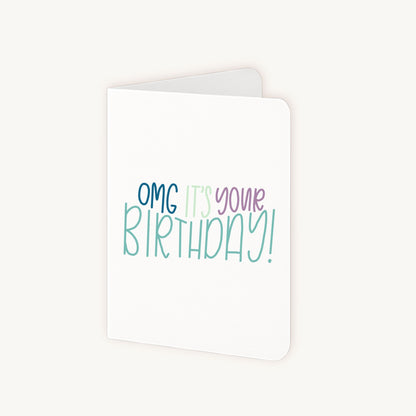 Dubbelgevouwen verjaardagskaart omg it&