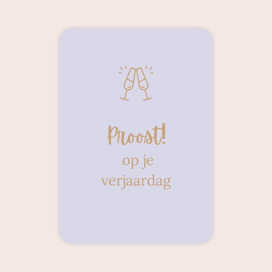 Verjaardagskaart voor een vrouw met afgeronde hoeken en de tekst &