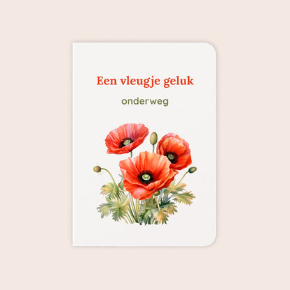 Zomaarkaart ‘Een vleugje geluk onderweg’ met klaprozen